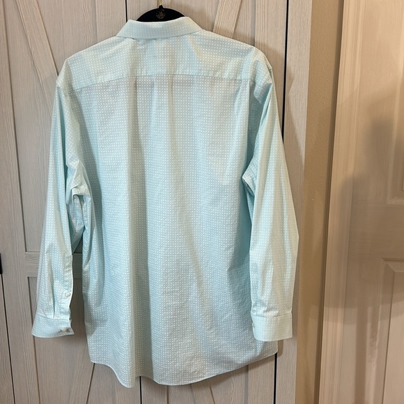 JF J ferrar Mens Light Green with White dots Long Sleeve Shirt Sz 17/17.5 - Picture 4 of 11